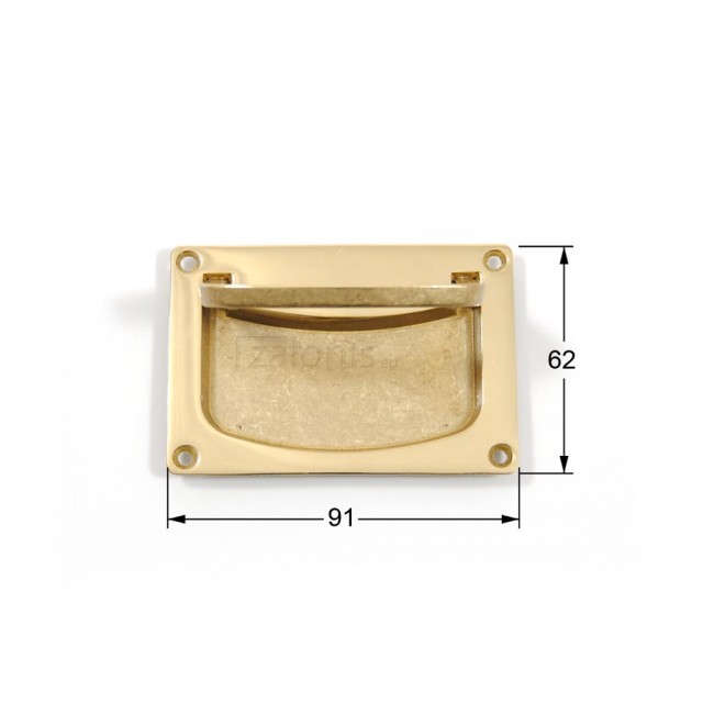 BRASS CHEST HANDLE 60x90  / GOLD PLATED